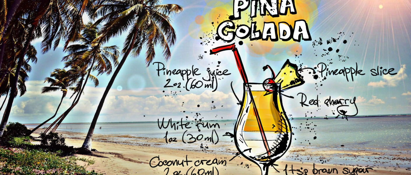 Piña Colada drink med ananas, rom og kokoscreme